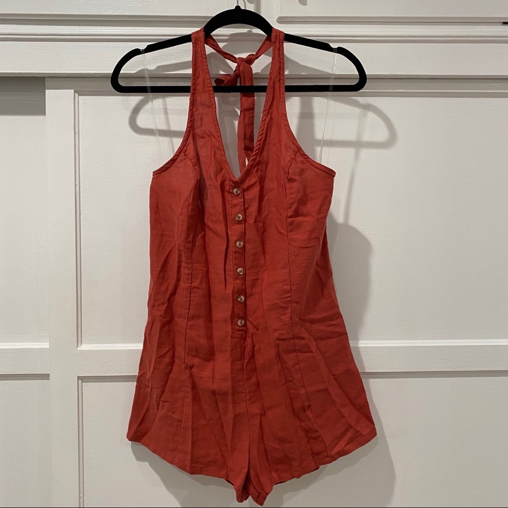 Button Down Halter Romper